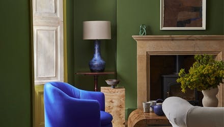 Diep groen met blauw accent