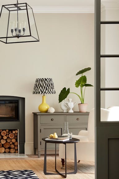 Lichte crème met groen accent